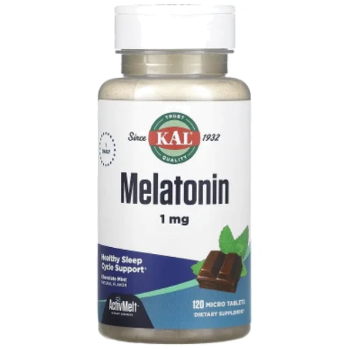 KAL Melatonin 1 mg Мелатонін зі смаком м'яти та шоколаду 120 таблеток