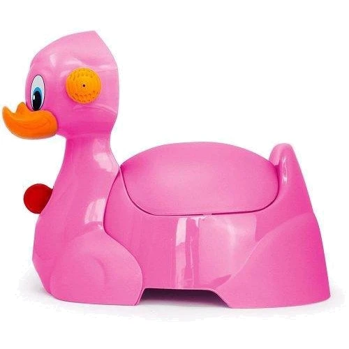 Детский музыкальный горшок Ok Baby Quack с ручками малиновый (37076630): Особенности Ручки для переноски, Наличие крышки, Музыкальное сопровождение
