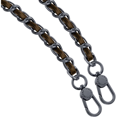 Ремешок для смартфона ArmorStandart Chain link Aged Ruthenium with Brown Leather (ARM77036): Цвет коричневый