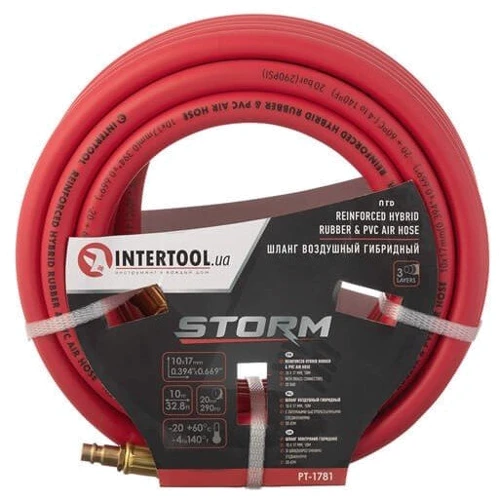 Шланг гибридный Intertool PT-1781 20 атм, 10*17мм, 10м фото 6