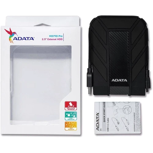 Внешний жесткий диск ADATA DashDrive Durable HD710 Pro 2 TB (AHD710P-2TU31-CBK): Размеры, мм 99x133x22