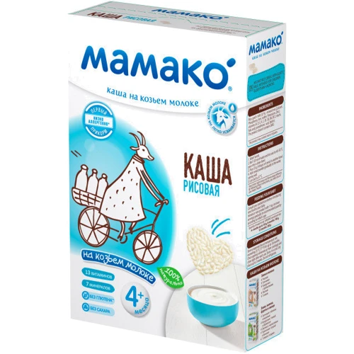 Каша Мамако рисовая на козьем молоке 200 г (4607088795789): Тип Каши молочные