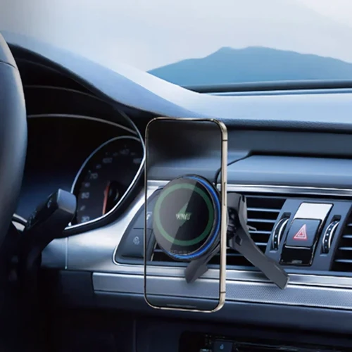 Держатель WIWU Car Holder Wireless Charger CH-317 with MagSafe 15W Black: Особенности MagSafe, автодержатель