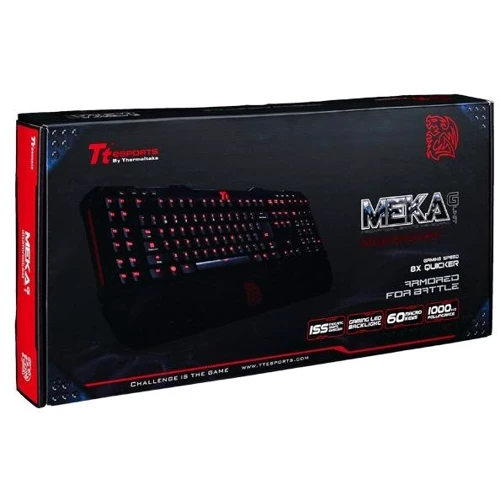 Клавіатура Tt eSPORTS MEKA G-UNIT Illuminated (KB-MGU006RUB): Додатково підставка під зап'ястя, аудіо-роз'єм, вбудований USB-хаб, підсвічування клавіш