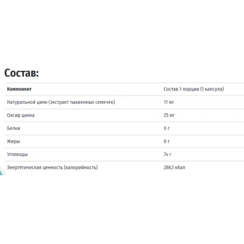 Biotus Zinc, 35 mg, 100 capsules (BIO-530142): Тип Цинк