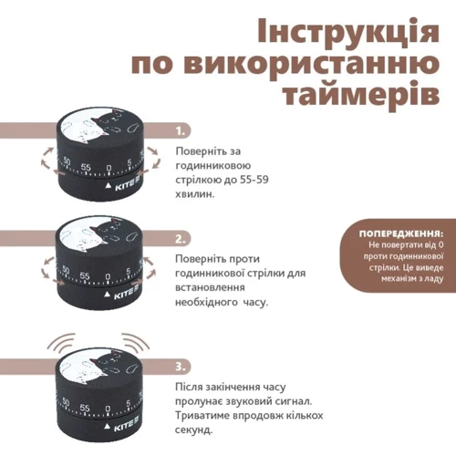 Таймер механічний Kite Cats (K24-172)