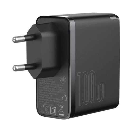 Зарядное устройство Baseus USB-C Wall Charger GaN2 100W Black with USB-C Cable (TZCCGAN-L01): Особенности Быстрая зарядка, USB-C
