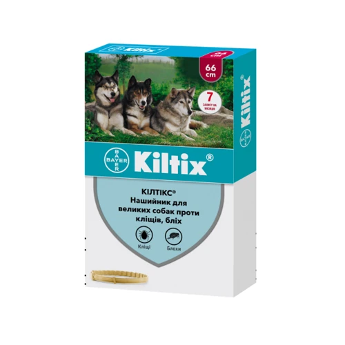 Ошейник от блох и клещей Bayer/Elanco Kiltix для больших собак 66 см (107)