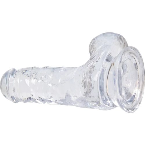 Прозрачный фаллоимитатор на присоске ADDICTION — Clear Dildo with Balls 6" + вибропуля