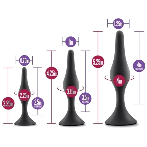 Набір анальних пробок Blush Luxe Beginner Plug Kit Black