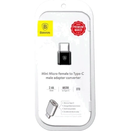 Адаптер Baseus Adapter USB-C to microUSB Black (CAMOTG-01): Інтерфейс підключення USB-C