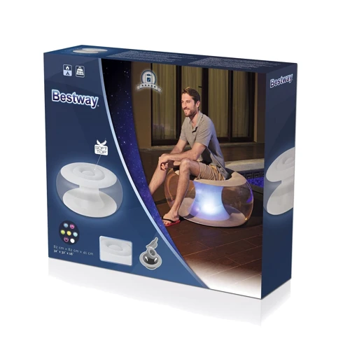 Надувне крісло Надувне крісло з підсвічуванням Bestway Led Poolsphere, 82x82x41 см (75085): Матеріал одношаровий ПВХ