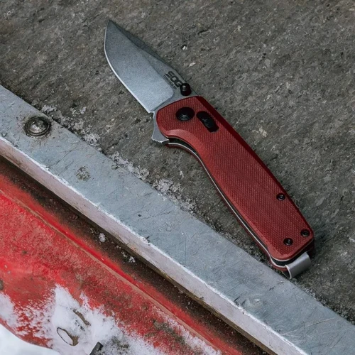 Нож SOG Terminus XR G10 Crimson box ( SOG TM1023-BX): Система открывания одной рукой Есть
