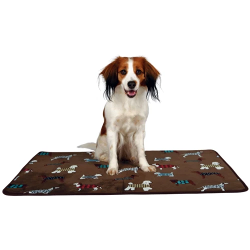 Килимок Trixie FunDogs 90х68 см коричневий з собачками (4057589371249): Тип підстилка