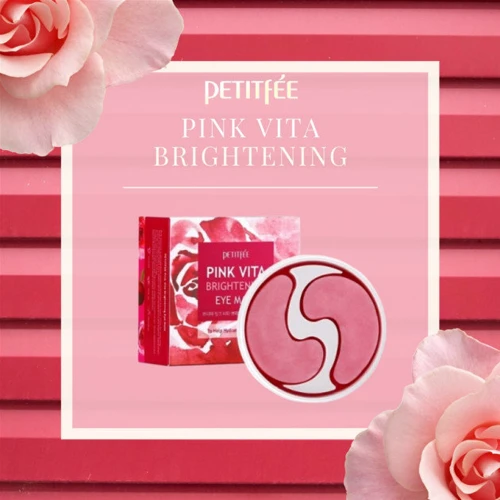 Petitfee Pink Vita Brightening Eye Mask Осветляющие патчи для глаз на основе эссенции розовой воды 60 шт.: Назначение Увлажнение