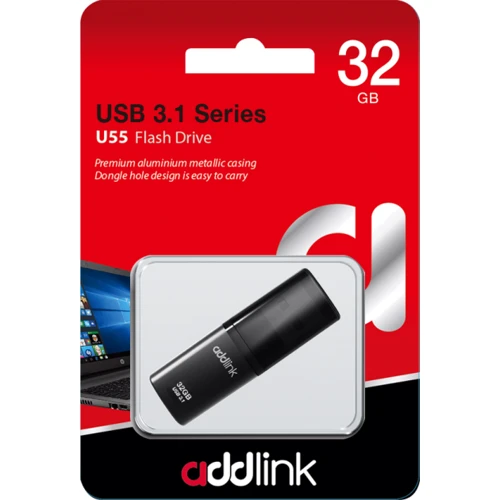 USB-флешка AddLink 32GB U55 Black USB 3.1 (ad32GBU55B3): Объем памяти 32 GB