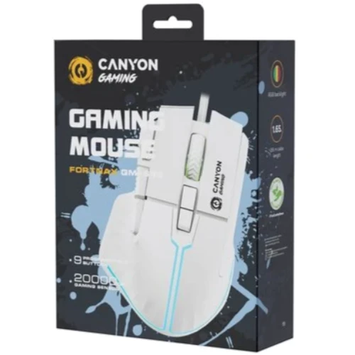 Мышь Canyon Fortnax GM-636 RGB USB White (CND-SGM636W): Количество кнопок 9