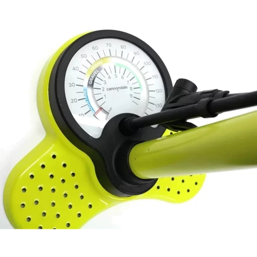 Насос напольный Cannondale ESSENTIAL с манометром 140psi presta+schrader черно-желтый (PUM-18-06)