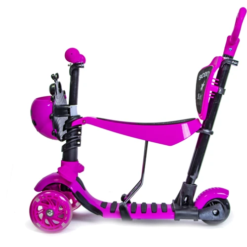 Самокат Scooter "Божья коровка" 5in1. Pink (многофункциональный): Количество колес 3