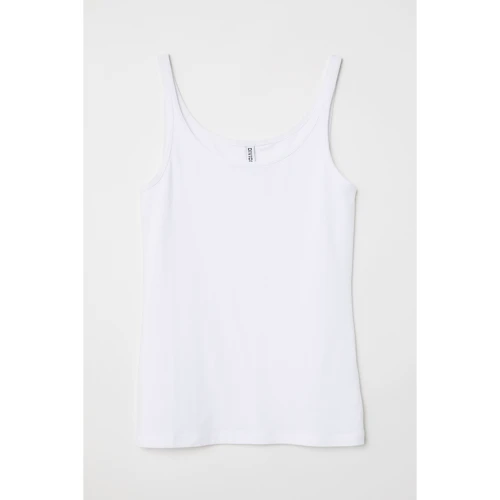 Майка H&M 3550724 M белая: Состав Хлопок, Эластан