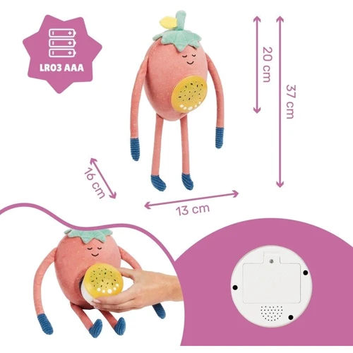 Ночник Badabulle Бернаби мягкая игрушка (B015018): Особенности с проекцией, Регулируемая громкость, Можно стирать, звуковое сопровождение, Белый шум, Автоотключение