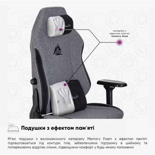 Геймерское кресло Cyberlux Ares Grey (арт. GM-405 G) фото 13