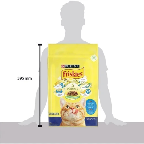 Сухой корм Friskies для стерилизованных кошек и кастрированных котов с лососем и овощами 10 кг (7613033205064): Вес упаковки 10 кг