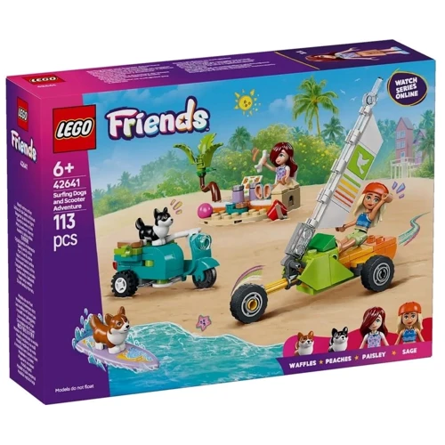 Конструктор LEGO Friends Собачьи приключения на серфе и скутере 113 деталей (42641)