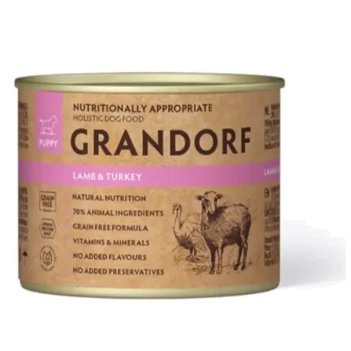 Влажный корм для щенков Grandorf Lamb & Turkey Puppy ягненок с индейкой 200 г (5407007852116)