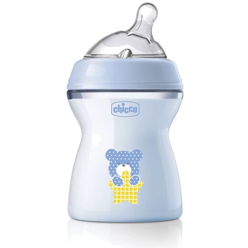 Пляшечка пластикова Chicco Natural Feeling NEW, 250 мл, 2м+ блакитна (81323.20)