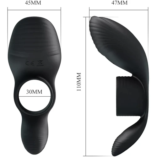 Виброкольцо LYBAILE Pretty Love Vibration Penis Sleeve Black (BI-210198)