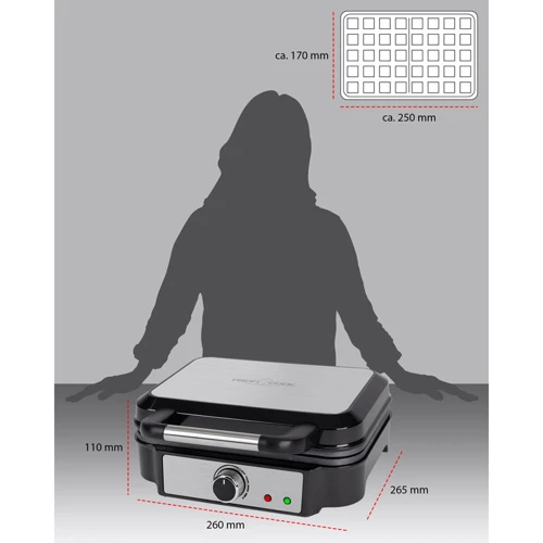 Вафельниця Profi Cook PC-WA 1240: Потужність, Вт 1000
