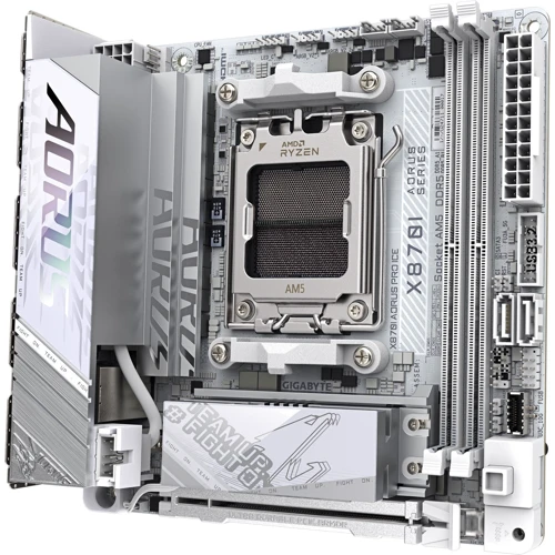 Gigabyte X870I AORUS PRO ICE: Разъемы на плате SATA 3.0, USB Type-C, USB 3.2 Gen 1, USB 2.0, M.2