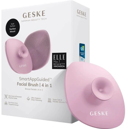 Щітка для обличчя GESKE Facial Brush 4 в 1 Pink з утримувачем (GK000038PK01)
