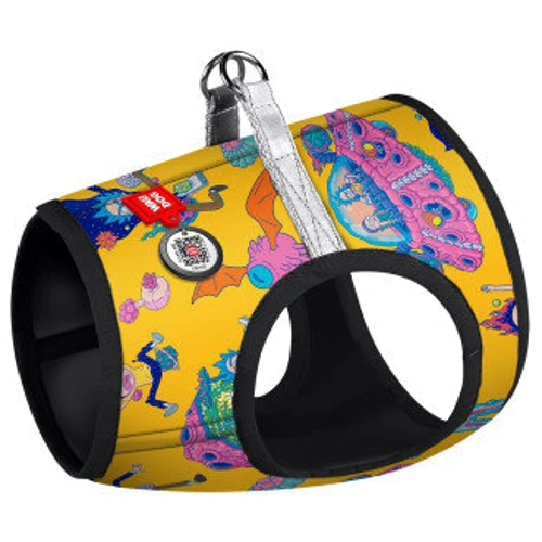 Шлея WAUDOG с QR-паспортом рисунок Рик и Морти 3 XS2 20-22 см желтый (2902-0282)