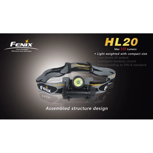 Ліхтар Fenix HL20 R2: Максимальний час роботи, год 50