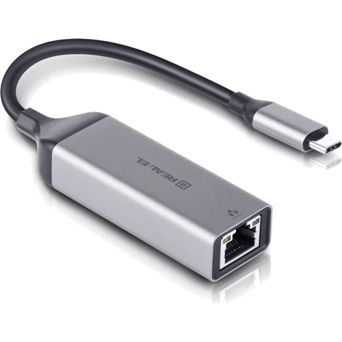 Адаптер REAL-EL Adapter USB-C to RJ45 CE-150 Space Grey (EL123110004): Дополнительные разъемы Ethernet