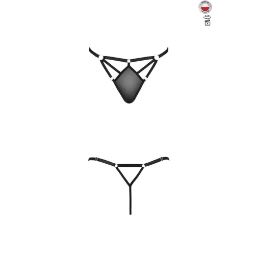 Стринги из стреп MEGGY THONG black S/M - Passion Exclusive