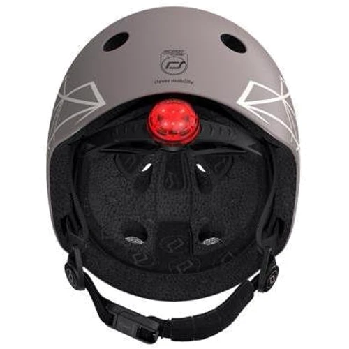Детский защитный шлем Scoot&Ride коричневый с фонариком (SR-181206-BROWNLINES) фото 5