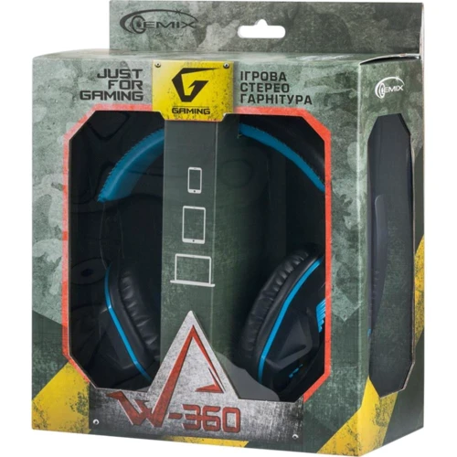 Наушники Gemix W-360 Black/Blue: Тип излучателя динамический