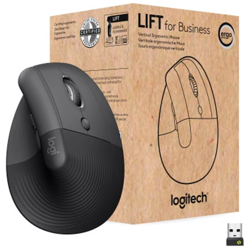 Мышь Logitech Lift Vertical Ergonomic Wireless/Bluetooth for Business Graphite (910-006494)