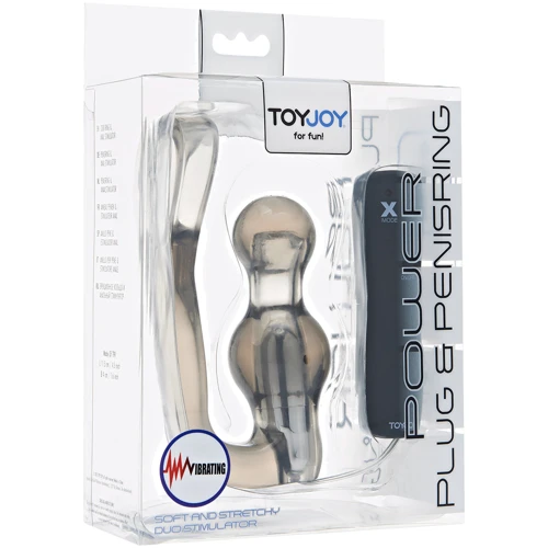 Анальная вибропробка с эрекционным кольцом Power Vibr. Plug & Penisring, 9x4 см