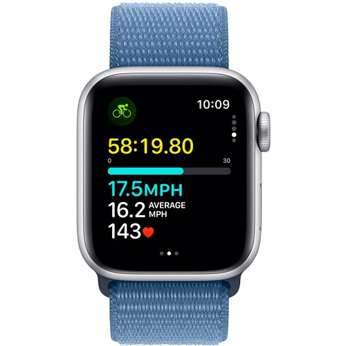 Apple Watch SE 2 2023 40mm GPS Silver Aluminum Case with Winter Blue Sport Loop (MRE33) UA: Вбудована пам'ять 32 ГБ
