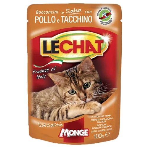 Влажный корм Monge Wet LC Cat Adult для кошек в соусе с курицей и индейкой 100 г (70001366)