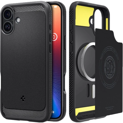 Чехол для iPhone Spigen Rugged Armor MagFit Matte Black (ACS08214) for iPhone 16 фото 5