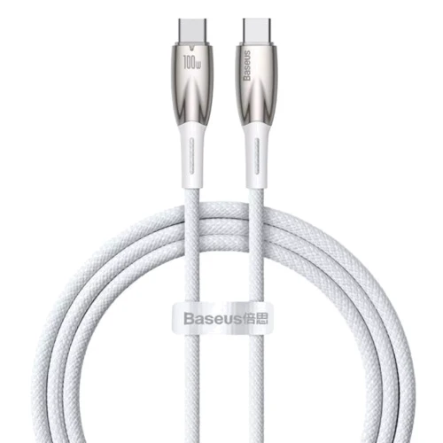 Кабель Baseus Cable USB-C to USB-C Glimmer Series Fast Charging 100W 2m White (CADH000802)