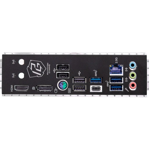 ASRock B760M PG RIPTIDE: Разъемы на задней панели USB 2.0, USB 3.2 Gen 1, DisplayPort, Ethernet RJ-45, HDMI