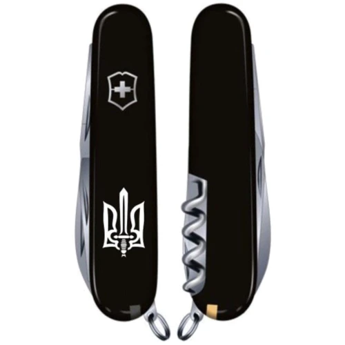 Мультитул Victorinox Huntsman Ukraine 91мм/15 функцій/чорний /Трезубець ОУН (1.3713.3_T0300u): Тип мини-мультитул