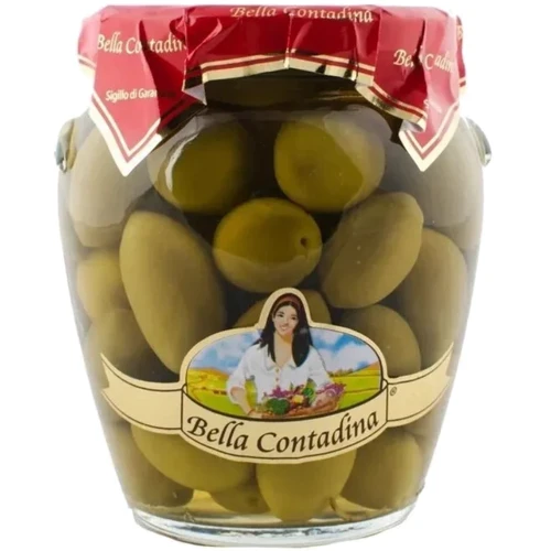 Оливки зеленые Bella Contadina Целые в рассоле 580 мл (8033162861587)