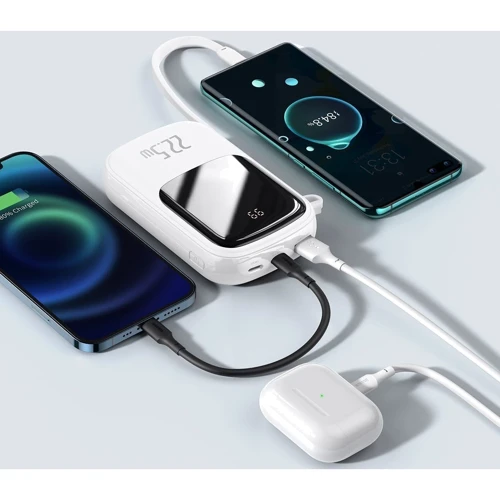 Зовнішній акумулятор Baseus Power Bank 20000mAh з USB-C Cable Q Pow Display 22.5W White (PPQD-I02): Ємність батареї, мАг 20000